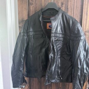 Black leather Jacket with Classic Design
